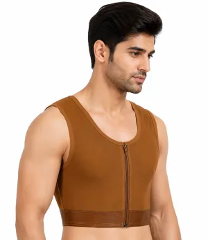 BeltWala Medilink Gynecomastia Compression Vest for Men | High Compression Chest Binder | Front Zip and Hook Closure | Post Surgery Recovery Support | Chest Shapewear Garment