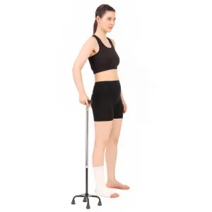 BeltWala Medilink Quadripod Walking Stick | Four Leg Walking Cane with Adjustable Height | Anti-Slip Base for Enhanced Stability | Mobility Aid for Elderly, Injury Recovery & Rehabilitation Support