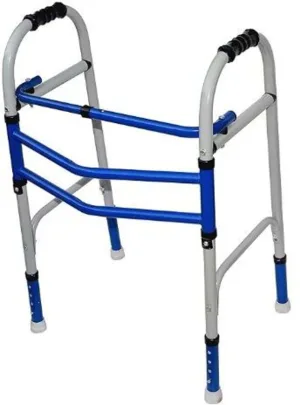 BeltWala Medilink Folding Walker | Adjustable Height Powder-Coated Iron Walking Frame | Foldable Mobility Aid | Walking Support for Elderly, Rehabilitation & Post-Surgery Recovery