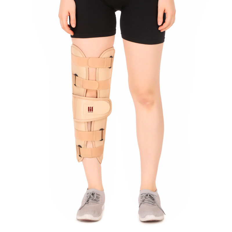 Medilink Knee Immobilizer Brace 19 Inch for Men & Women | Wrap Around Knee Support with Stabilizer Splints for Knee Dislocation, Ligament Injury Recovery Support & Post-Trauma Immobilization