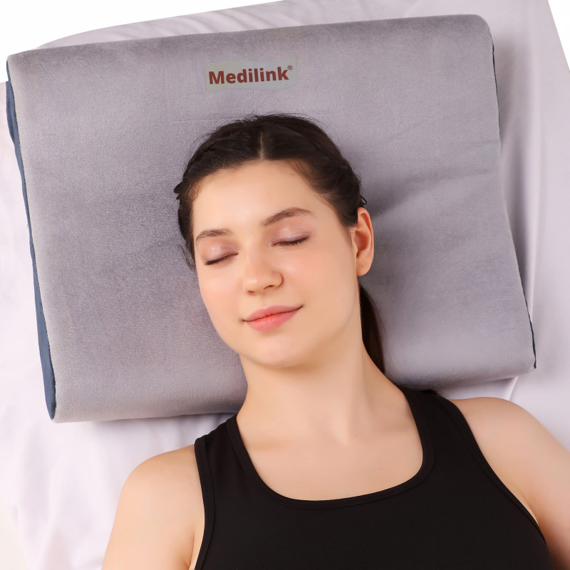 Medilink Cervical Pillow Deluxe – Orthopedic Memory Foam Neck Support Pillow for Cervical Pain Relief, Spine Alignment, Neck & Shoulder Support, Comfortable Sleeping Pillow for Home Use