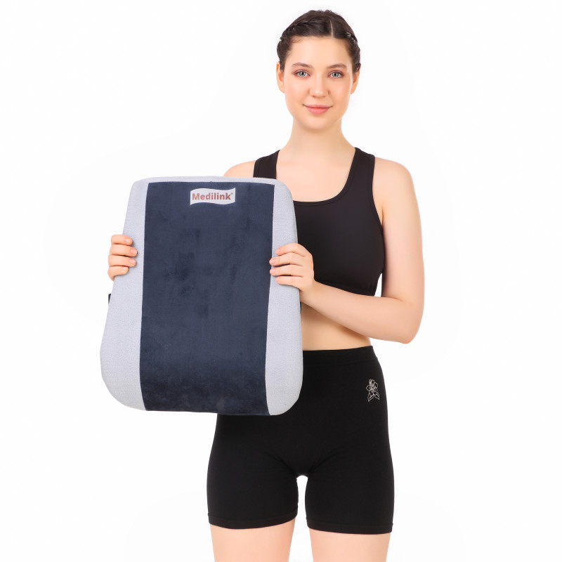 Medilink Orthopedic Back Rest Cushion | Ergonomic Lumbar Support Pillow | Memory Foam Back Support for Office Chair, Car Seat & Home | Posture Correction & Lower Back Pain Relief