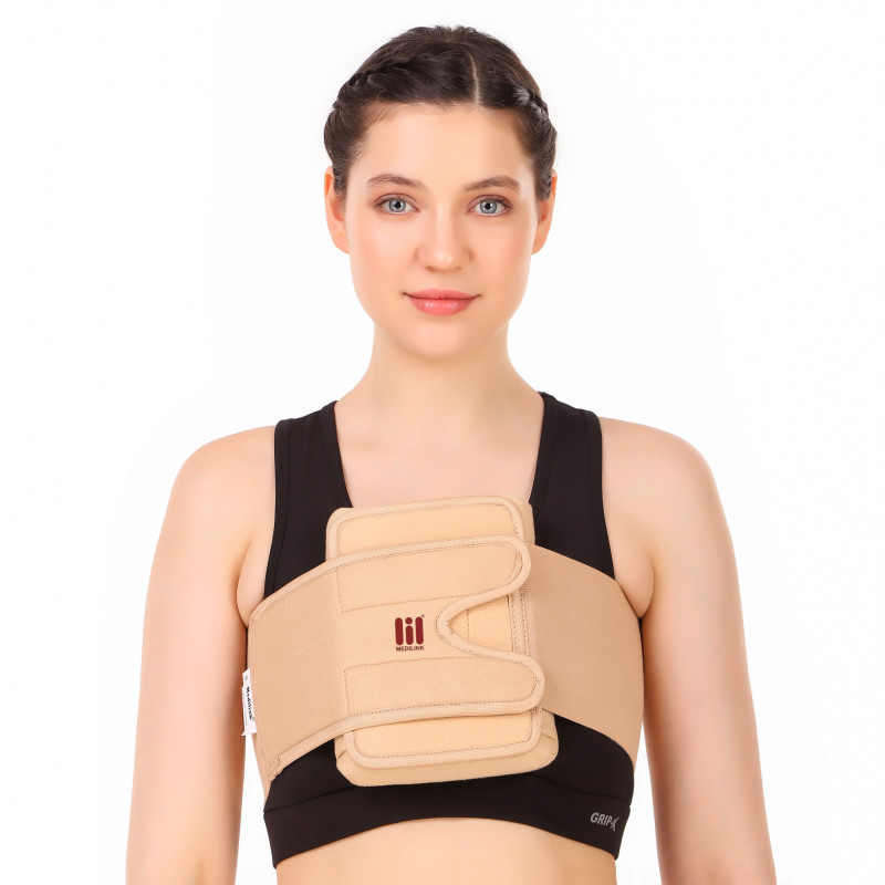 Medilink Padded Chest Binder | Adjustable Chest Compression Wrap for Rib Support
